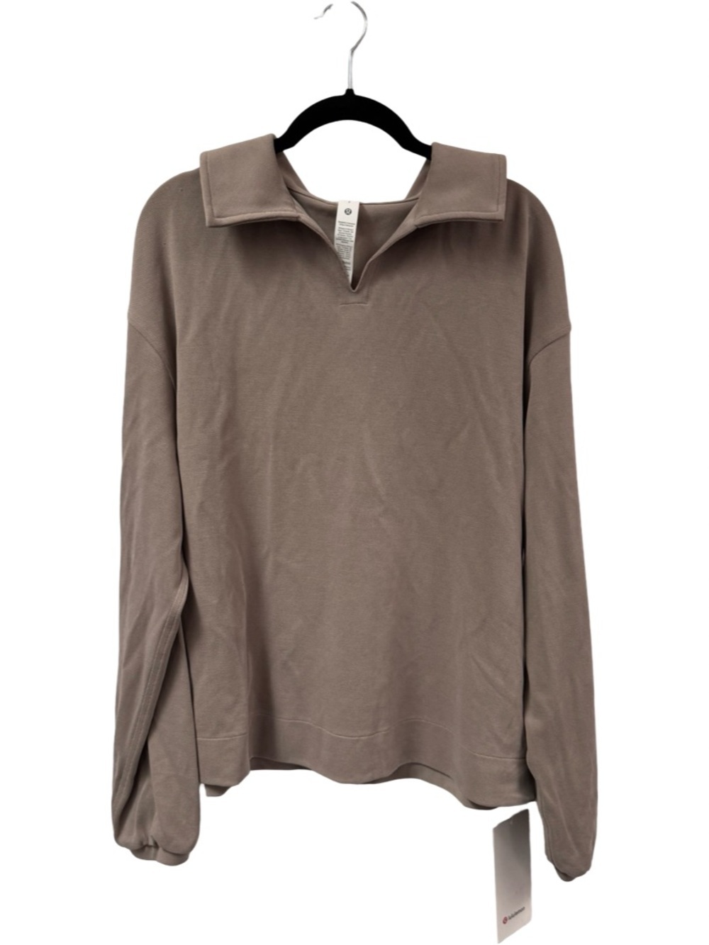 Lululemon Softstreme Pique Oversized LS Polo NWT Warm Ash Grey Size S